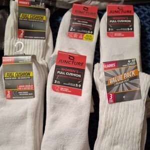 Juncture Women's Full Cushion White Socks - 6 Packs, 16 pair total